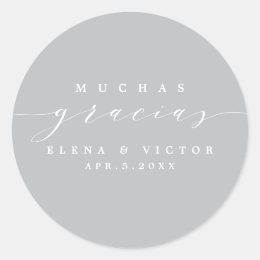 ELEGANT SCRIPT MUCHAS GRACIAS | DANK IHNEN STICKER (Vorderseite)