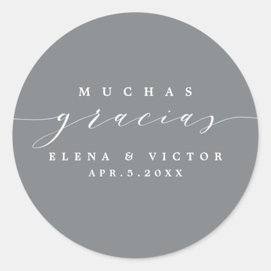 ELEGANT SCRIPT MUCHAS GRACIAS | DANK IHNEN STICKER (Vorderseite)