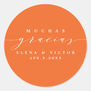 ELEGANT SCRIPT MUCHAS GRACIAS   DANK IHNEN STICKER