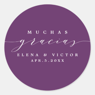 ELEGANT SCRIPT MUCHAS GRACIAS DANK IHNEN STICKER