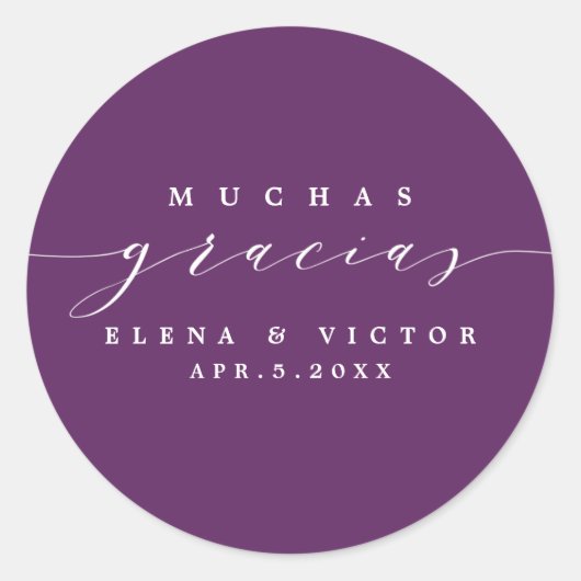ELEGANT SCRIPT MUCHAS GRACIAS | DANK IHNEN STICKER (Vorderseite)