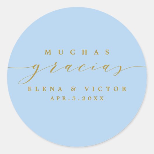 ELEGANT SCRIPT MUCHAS GRACIAS | DANK IHNEN STICKER (Vorderseite)