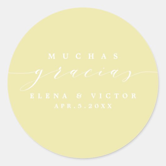 ELEGANT SCRIPT MUCHAS GRACIAS | DANK IHNEN STICKER (Vorderseite)