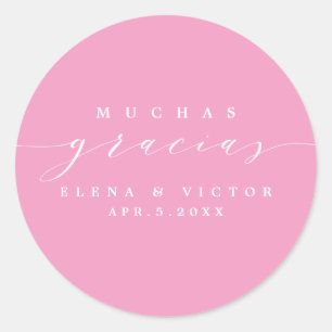 ELEGANT SCRIPT MUCHAS GRACIAS   DANK IHNEN STICKER