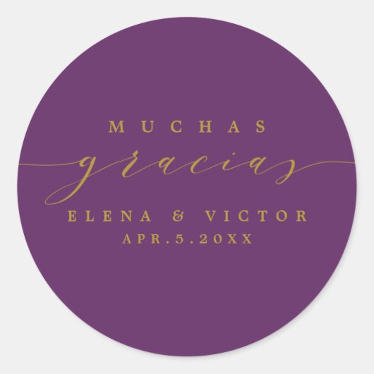 ELEGANT SCRIPT MUCHAS GRACIAS | DANK IHNEN STICKER (Vorderseite)