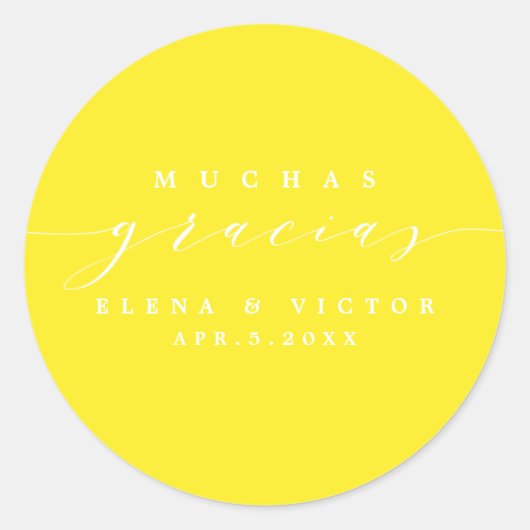 ELEGANT SCRIPT MUCHAS GRACIAS | DANK IHNEN STICKER (Vorderseite)