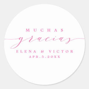ELEGANT SCRIPT MUCHAS GRACIAS DANK IHNEN STICKER