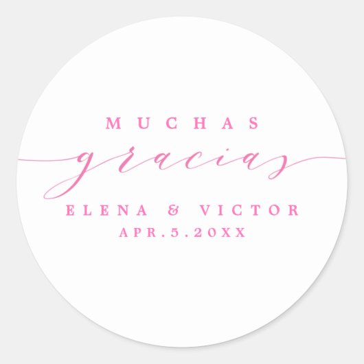 ELEGANT SCRIPT MUCHAS GRACIAS | DANK IHNEN STICKER (Vorderseite)