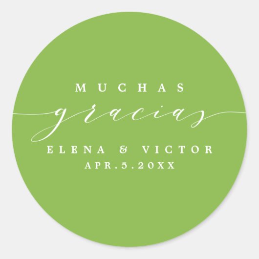 ELEGANT SCRIPT MUCHAS GRACIAS | DANK IHNEN STICKER (Vorderseite)