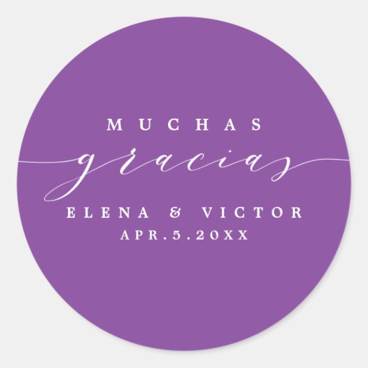 ELEGANT SCRIPT MUCHAS GRACIAS | DANK IHNEN STICKER (Vorderseite)