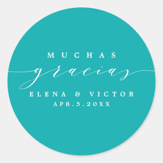 ELEGANT SCRIPT MUCHAS GRACIAS | DANK IHNEN STICKER (Vorderseite)