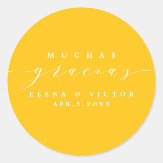 ELEGANT SCRIPT MUCHAS GRACIAS | DANK IHNEN STICKER (Vorderseite)