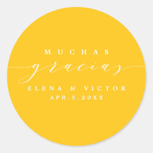 ELEGANT SCRIPT MUCHAS GRACIAS   DANK IHNEN STICKER