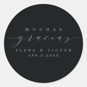 ELEGANT SCRIPT MUCHAS GRACIAS   DANK IHNEN STICKER