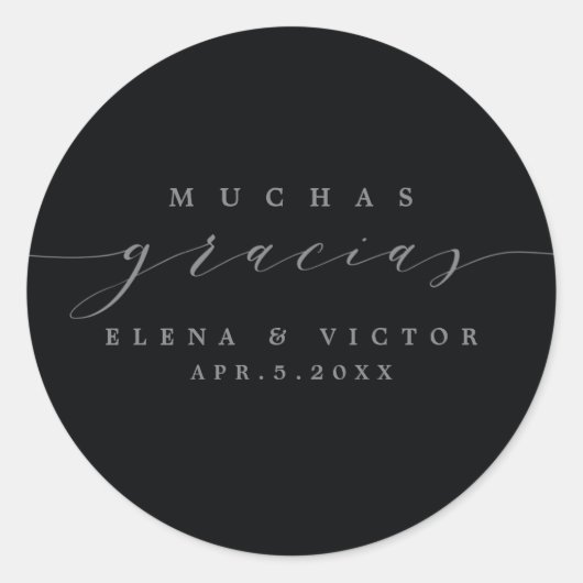 ELEGANT SCRIPT MUCHAS GRACIAS | DANK IHNEN STICKER (Vorderseite)
