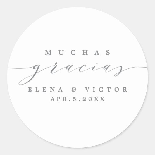ELEGANT SCRIPT MUCHAS GRACIAS | DANK IHNEN STICKER (Vorderseite)