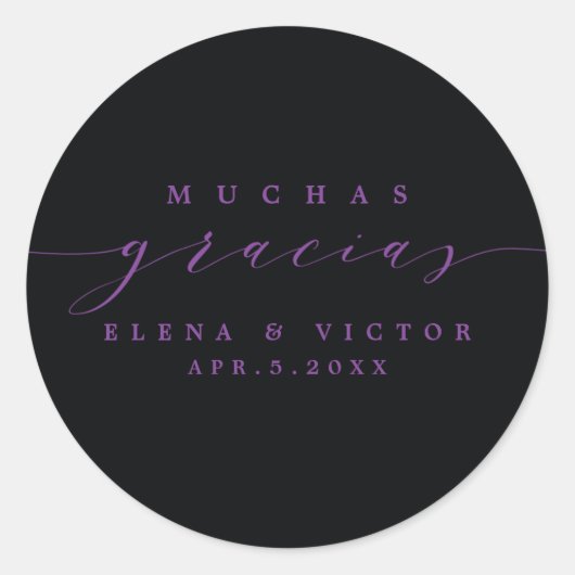 ELEGANT SCRIPT MUCHAS GRACIAS | DANK IHNEN STICKER (Vorderseite)