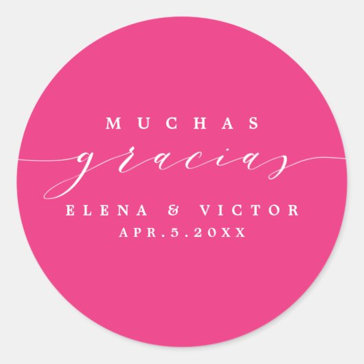 ELEGANT SCRIPT MUCHAS GRACIAS | DANK IHNEN STICKER (Vorderseite)