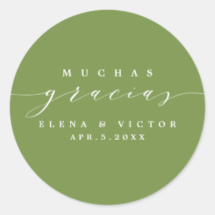 ELEGANT SCRIPT MUCHAS GRACIAS   DANK IHNEN STICKER