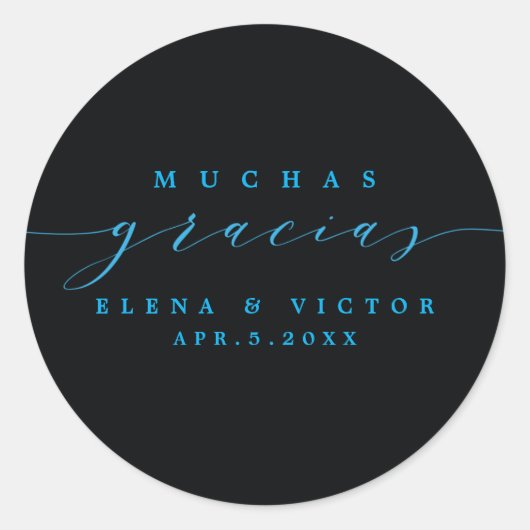 ELEGANT SCRIPT MUCHAS GRACIAS | DANK IHNEN STICKER (Vorderseite)