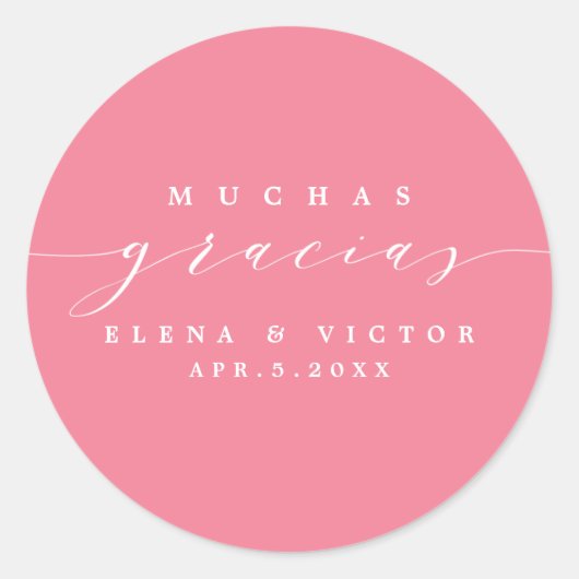 ELEGANT SCRIPT MUCHAS GRACIAS | DANK IHNEN STICKER (Vorderseite)
