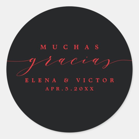 ELEGANT SCRIPT MUCHAS GRACIAS | DANK IHNEN STICKER (Vorderseite)