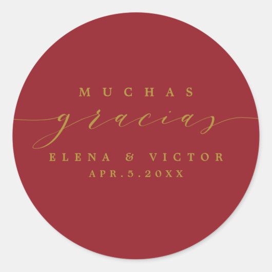 ELEGANT SCRIPT MUCHAS GRACIAS | DANK IHNEN STICKER (Vorderseite)