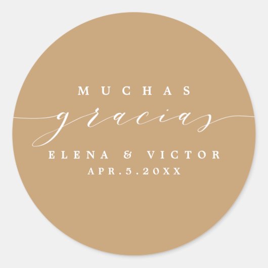 ELEGANT SCRIPT MUCHAS GRACIAS | DANK IHNEN STICKER (Vorderseite)