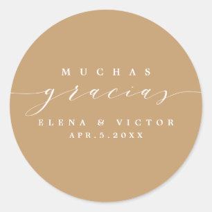 ELEGANT SCRIPT MUCHAS GRACIAS   DANK IHNEN STICKER