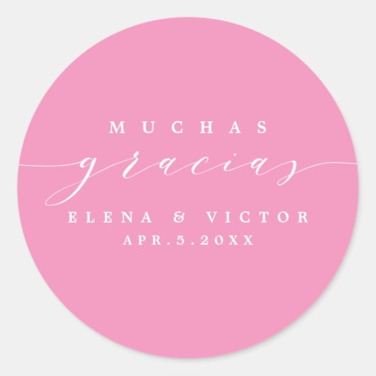 ELEGANT SCRIPT MUCHAS GRACIAS | DANK IHNEN STICKER (Vorderseite)