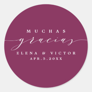 ELEGANT SCRIPT MUCHAS GRACIAS   DANK IHNEN STICKER