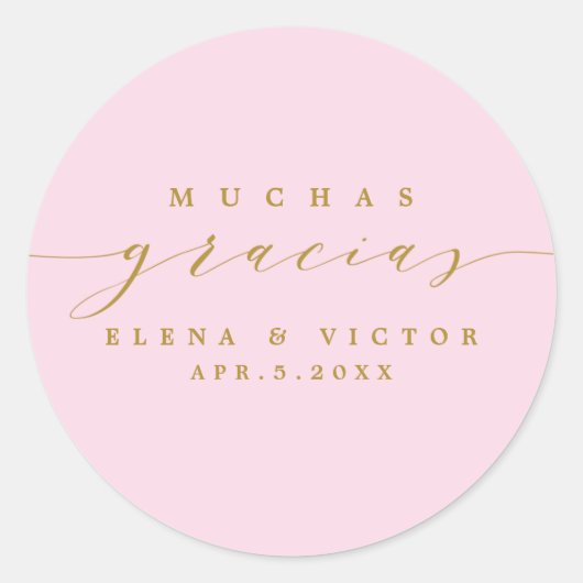 ELEGANT SCRIPT MUCHAS GRACIAS | DANK IHNEN STICKER (Vorderseite)