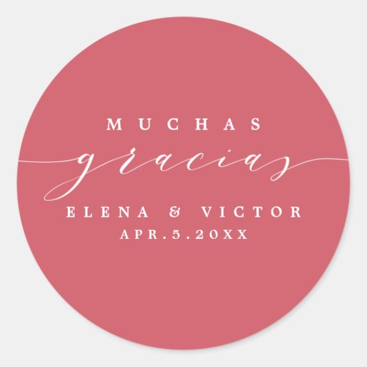 ELEGANT SCRIPT MUCHAS GRACIAS | DANK IHNEN STICKER (Vorderseite)