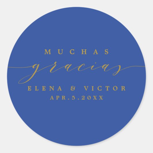 ELEGANT SCRIPT MUCHAS GRACIAS | DANK IHNEN STICKER (Vorderseite)