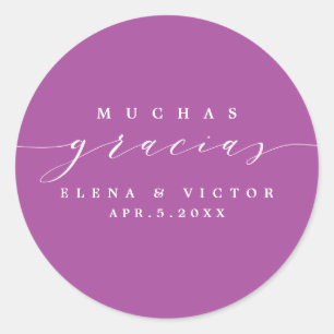 ELEGANT SCRIPT MUCHAS GRACIAS   DANK IHNEN STICKER