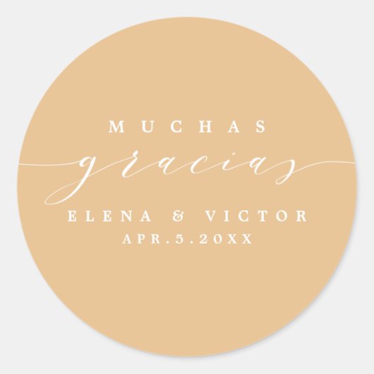 ELEGANT SCRIPT MUCHAS GRACIAS | DANK IHNEN STICKER (Vorderseite)