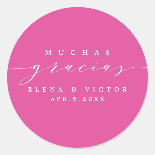 ELEGANT SCRIPT MUCHAS GRACIAS | DANK IHNEN STICKER (Vorderseite)