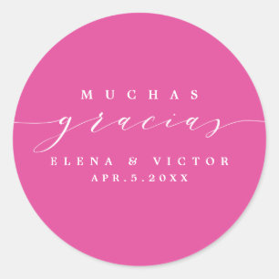 ELEGANT SCRIPT MUCHAS GRACIAS   DANK IHNEN STICKER