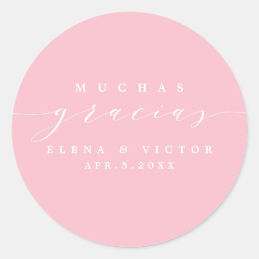 ELEGANT SCRIPT MUCHAS GRACIAS | DANK IHNEN STICKER (Vorderseite)
