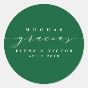 ELEGANT SCRIPT MUCHAS GRACIAS   DANK IHNEN STICKER