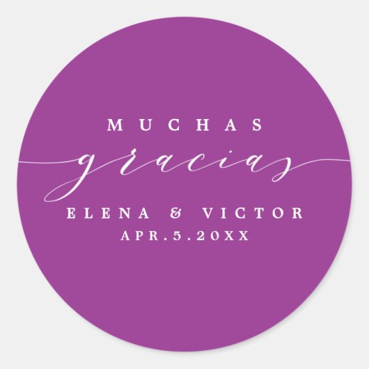 ELEGANT SCRIPT MUCHAS GRACIAS | DANK IHNEN STICKER (Vorderseite)