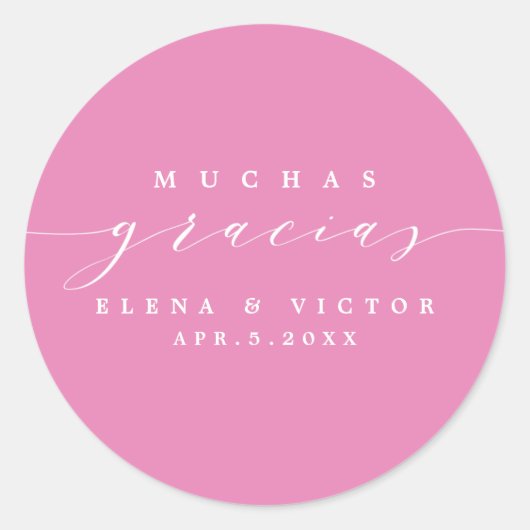 ELEGANT SCRIPT MUCHAS GRACIAS | DANK IHNEN STICKER (Vorderseite)