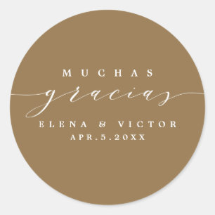 ELEGANT SCRIPT MUCHAS GRACIAS DANK IHNEN STICKER