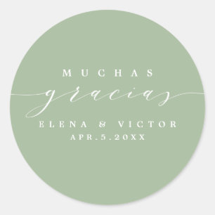ELEGANT SCRIPT MUCHAS GRACIAS   DANK IHNEN STICKER