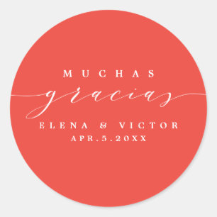 ELEGANT SCRIPT MUCHAS GRACIAS   DANK IHNEN STICKER