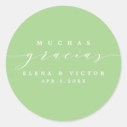 ELEGANT SCRIPT MUCHAS GRACIAS | DANK IHNEN STICKER (Vorderseite)