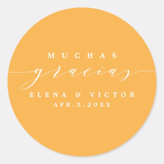 ELEGANT SCRIPT MUCHAS GRACIAS | DANK IHNEN STICKER (Vorderseite)