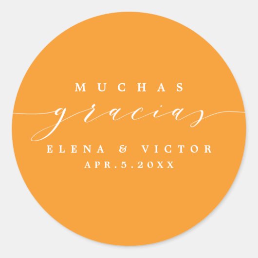 ELEGANT SCRIPT MUCHAS GRACIAS | DANK IHNEN STICKER (Vorderseite)