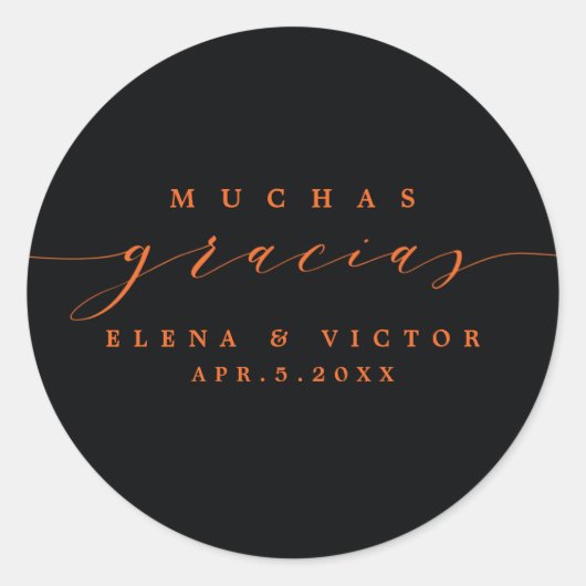 ELEGANT SCRIPT MUCHAS GRACIAS | DANK IHNEN STICKER (Vorderseite)