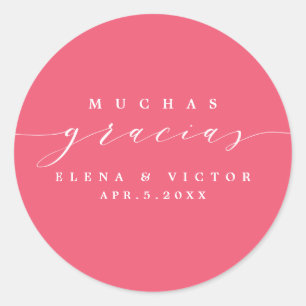 ELEGANT SCRIPT MUCHAS GRACIAS DANK IHNEN STICKER